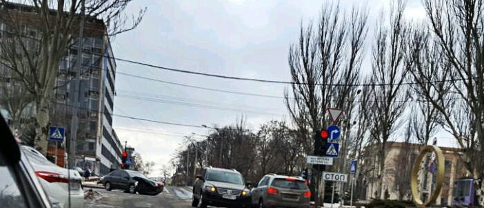 В центре Донецка произошло ДТП (Фото)