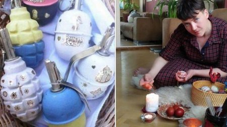 Сестра Савченко к Пасхе покрасила гранаты
