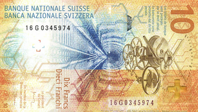 Швейцарскую банкноту выбрали самой красивой купюрой года