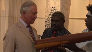 Prince Charles visited an indigenous art center in Australia's Northern Territory