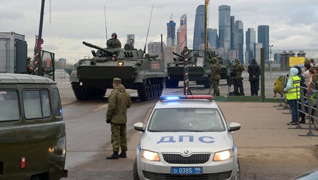 В Москве из-за репетиции парада образовались многокилометровые пробки