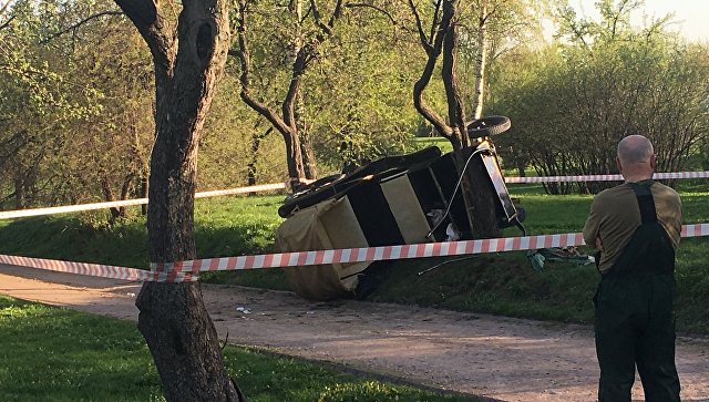 В московском парке опрокинулась повозка с пассажирами