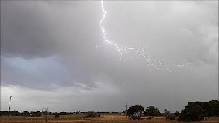 Spectacular lightning flashes illuminate the sky in Australia