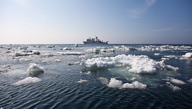 Около десяти рыбаков оказались на льдине в Охотском море