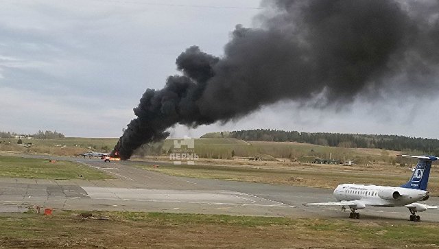 В Пермском крае на аэродроме загорелся самолет Миг-31